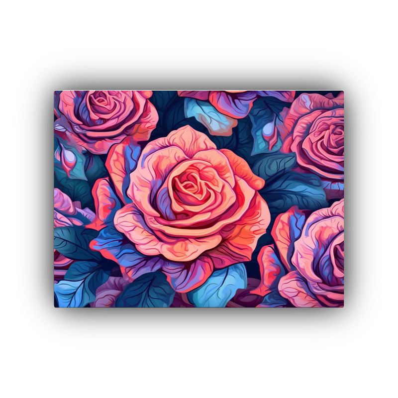 GENERICO - Pintura De Pared Con Rosas En Estilo NeoFunk 120x80cm