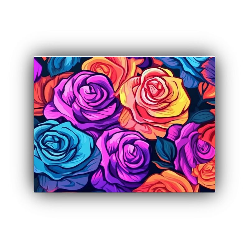 GENERICO - Efecto Visual De Un Patrón De Rosas En Estilo Neofunk Hiper 120x80cm