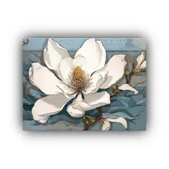 GENERICO - Cuadro Montaje Resistente Horizontal De Flor De Magnolia 120x80cm