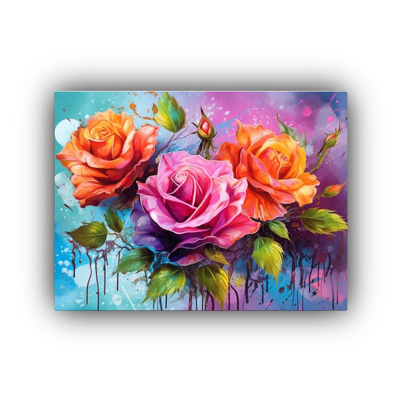 GENERICO - Cuadro Decorativo De Tela En Bastidor Con Flores De Rosa Col 120x80cm