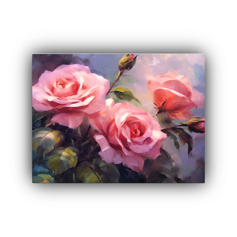 GENERICO - Pintura Moderna De Rosas En El Estilo De Un Cuadro Acrílico 120x80cm