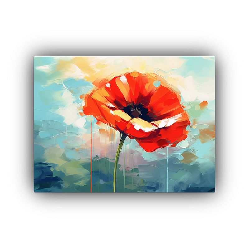 GENERICO - Cuadro Moderno De Pintura De Amapola Estilo 16K Canva Imagen 120x80cm