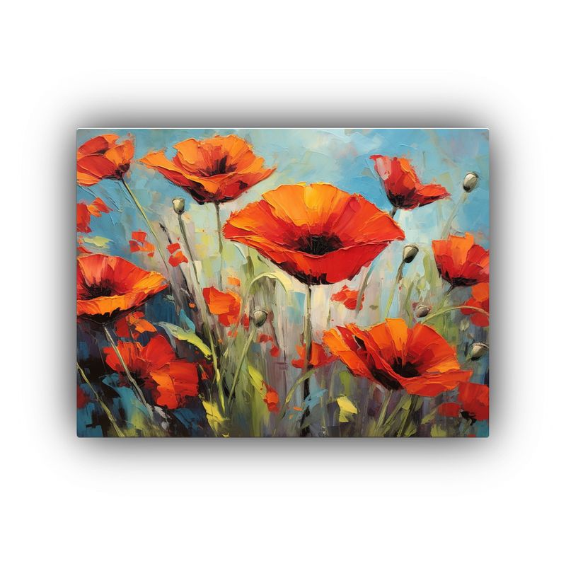 GENERICO - Cuadro Colores Visión Amapolas Rojas En La Pintura Del Sol  120x80cm