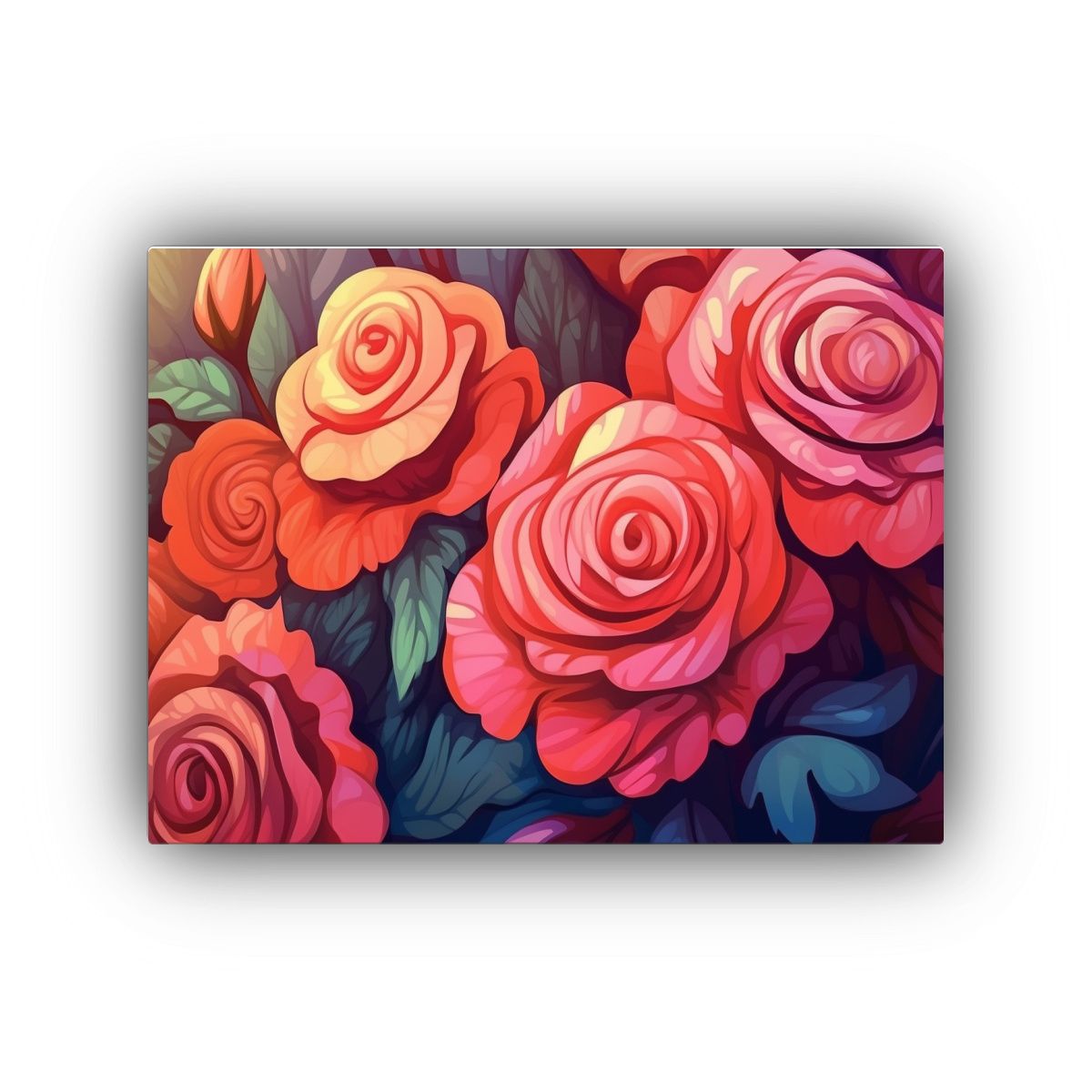 GENERICO - Pinturas Decorativas Con Fondo Floral Estilo Arte En Lienzo  120x80cm