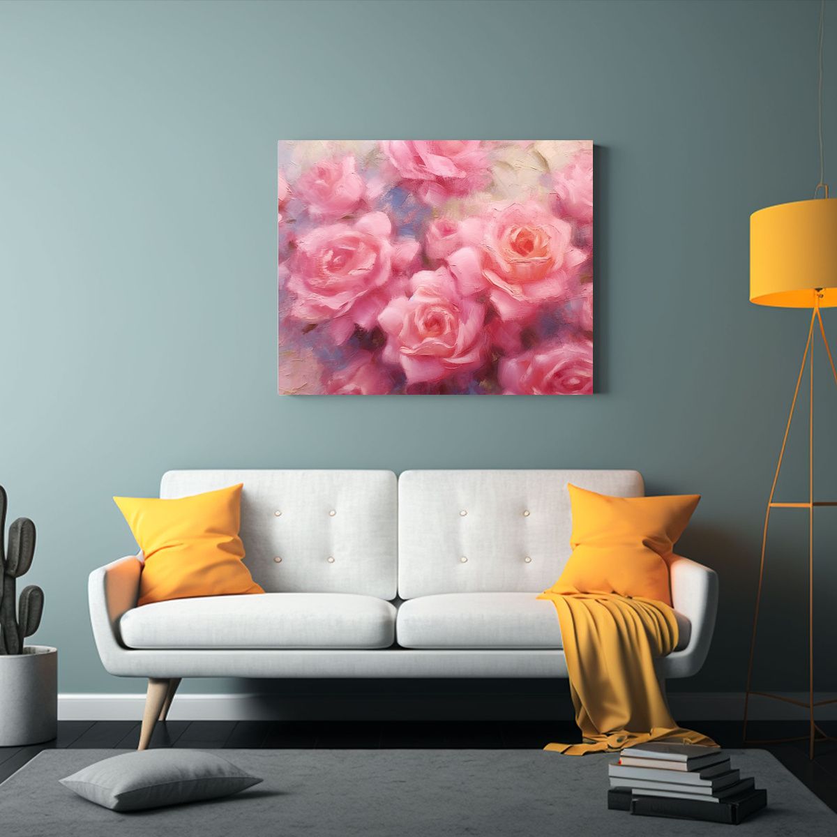 GENERICO - Cuadro Decorativo Temática Rosas Rosadas De Arte Estilo Gal 120x80cm