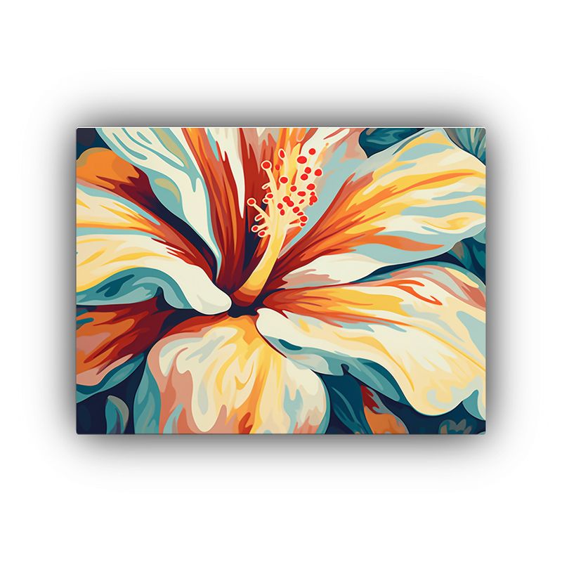 GENERICO - Pintura Decorativa Estilo Art Déco De Una Flor Tropical De  120x80cm