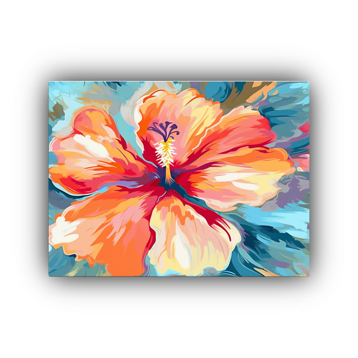 GENERICO - Cuadro De Hibisco Abstracto Estilo Art Deco 120x80cm