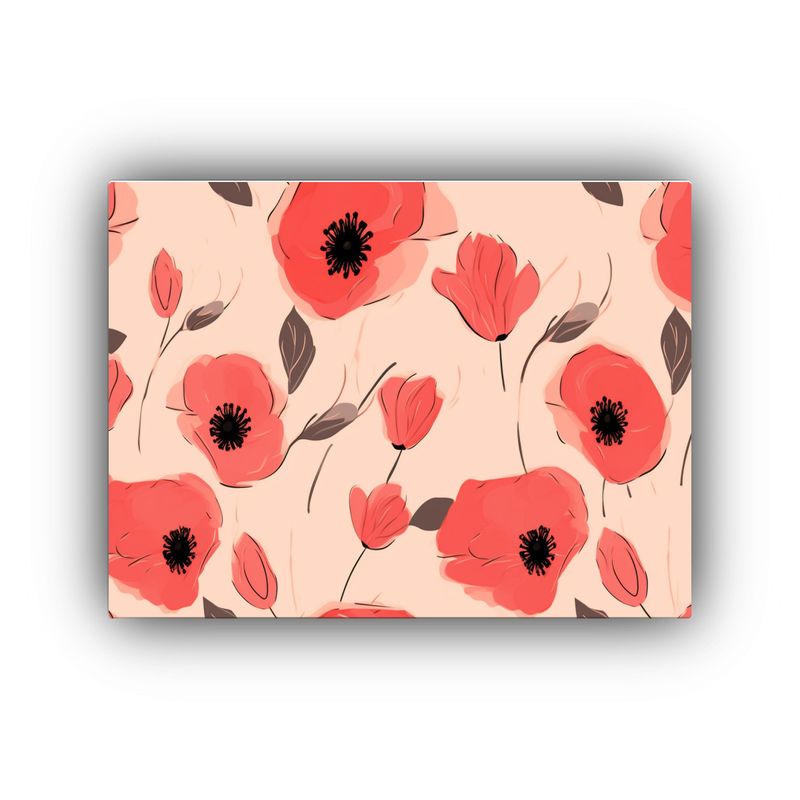 GENERICO - Cuadro Expresion Floral Minimalista Multicolor Con Diseño B 120x80cm