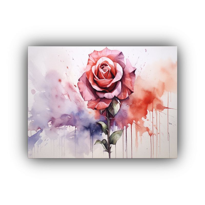GENERICO - Pintura Acuarela Rosa Arte De Pared Inspirador 120x80cm
