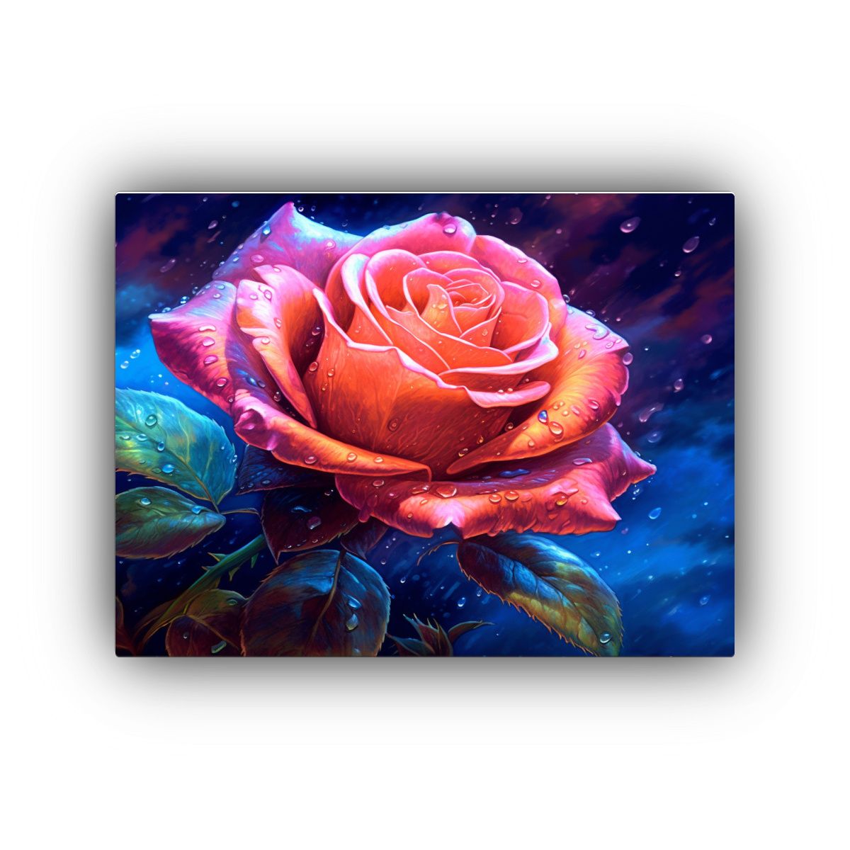 GENERICO - Pintura Decorativa De Lienzo Abstracto Simétrico Con Rosas  120x80cm