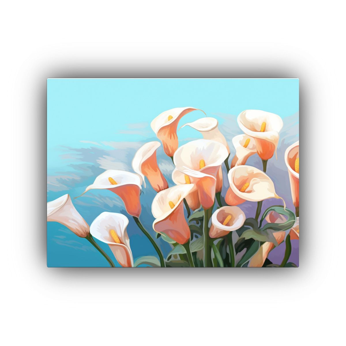 GENERICO - Cuadro Acuarela Estética Flores Fondo Decorativo 120x80cm