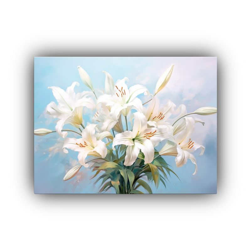 GENERICO - Pintura Acuarela Elegante Escena Floral Con Lienzo De Tonos 120x80cm