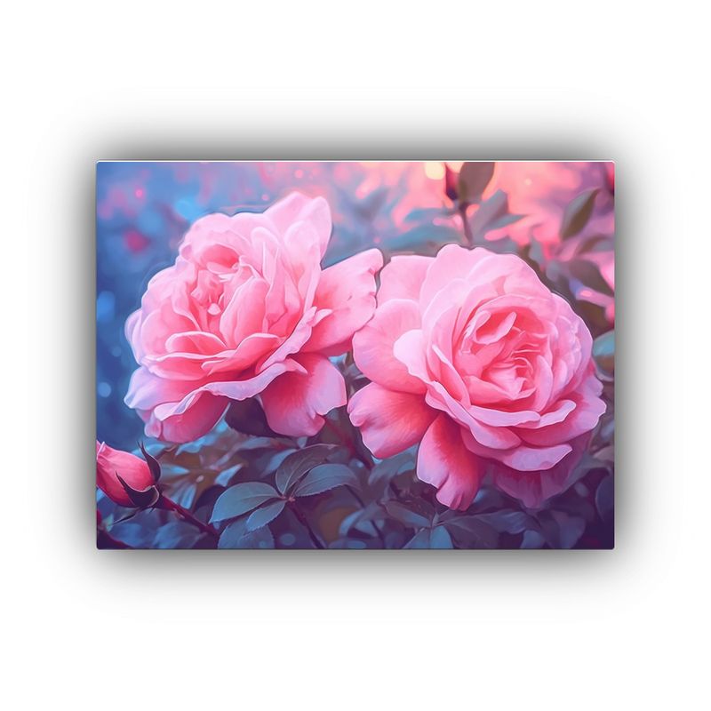 GENERICO - Pintura Decorativa Rosa Con Fondo Borroso Estilo Che 120x80cm