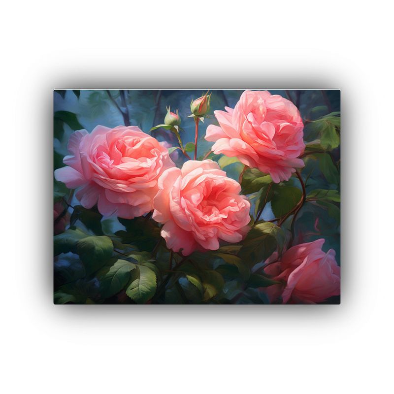 GENERICO - Cuadro Rosa Brillante Con Toques Vibrantes Lienzo Finas Lin 120x80cm