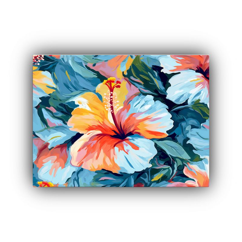 GENERICO - Pintura Decorativa Impresionante Hibisco Estilo Pincelada Al 120x80cm