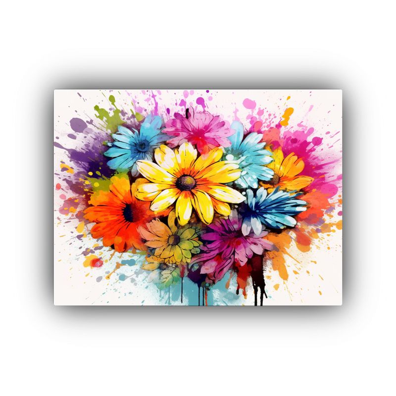 GENERICO - Pintura Floral De Acuarela En Bastidor Regalo Espectacular E 120x80cm