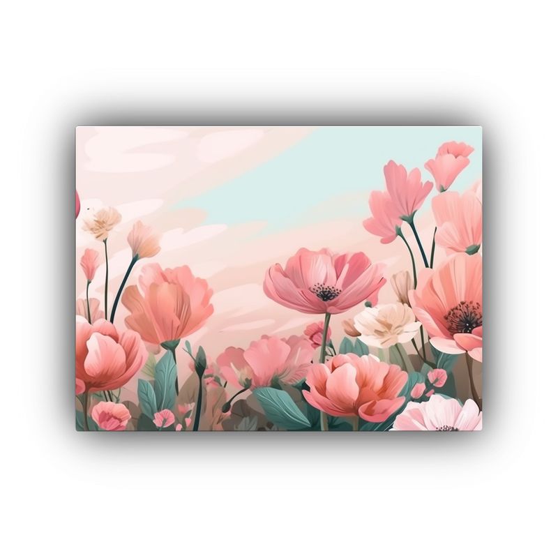 GENERICO - Cuadro De Jardín De Flores Primaverales Para Decoración E 120x80cm