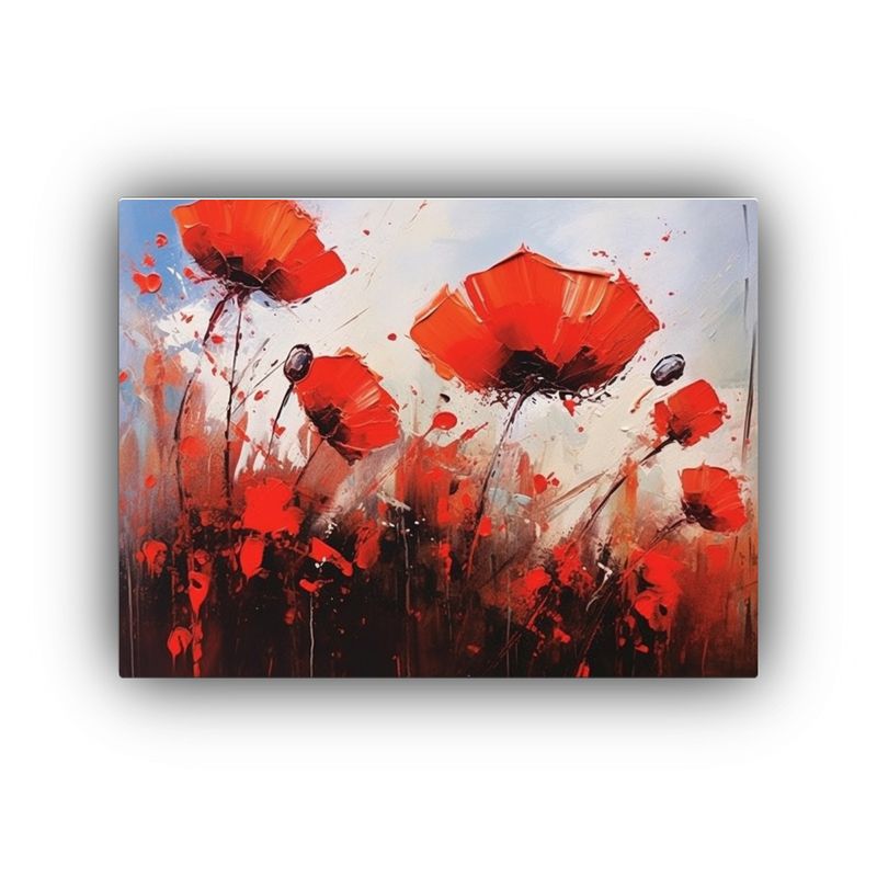 GENERICO - Pintura Al óleo De Amapolas Con Pinceladas ásperas De Pete 120x80cm