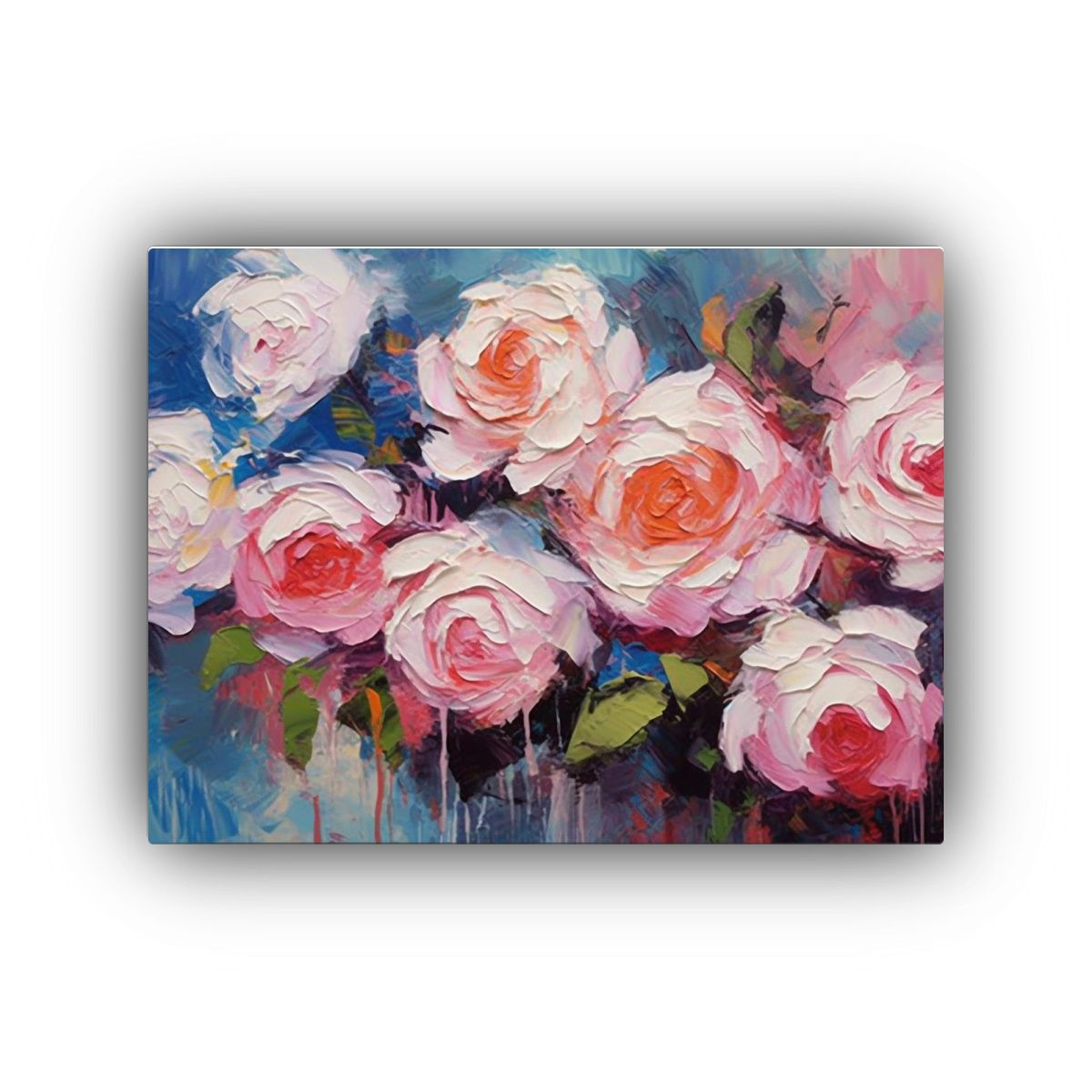 GENERICO - Cuadro Moderno Resistente Con Ramo Abstracto De Rosas En Lie 120x80cm