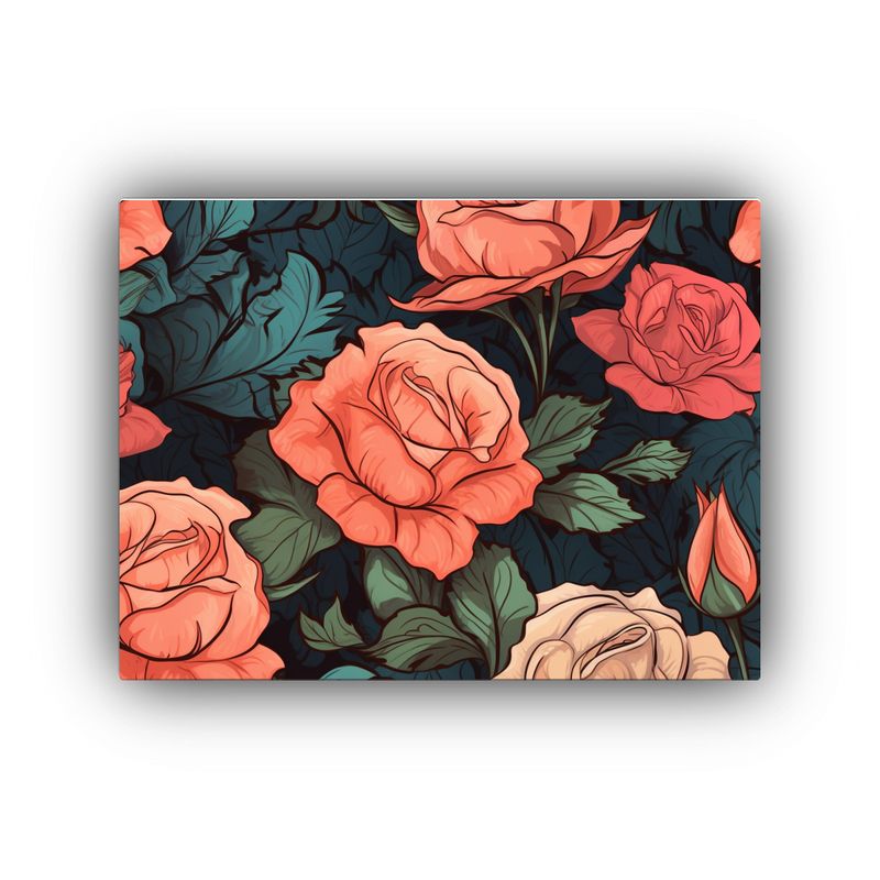 GENERICO - Cuadro De Pared Con Rosas En Lienzo Adorable Y Expresivo 120x80cm