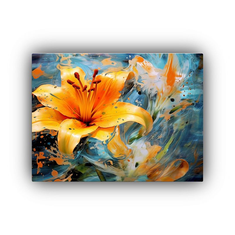 GENERICO - Pinturas De Decoración Con Lirio Naranja Inspirador Y Flore 120x80cm