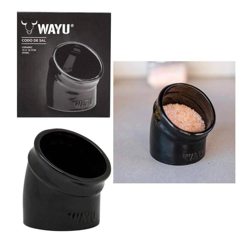 WAYU - Codo para Sal Wayu de Cerámica 350 ml – Acceso Rápido y Estilo Único - Parrillero Austral