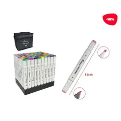 GENERICO - Marcadores Doble Punta Con Estuche 80 Colores