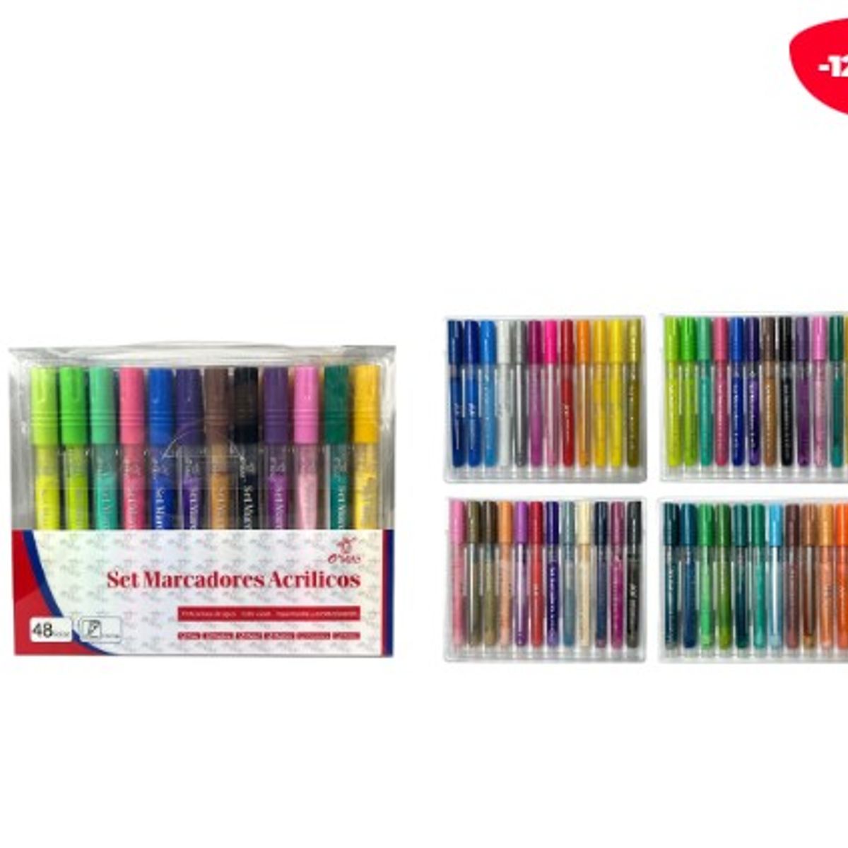 GENERICO - Plumon De Pizarra Acrilico Colores Surtidos 48Pcs