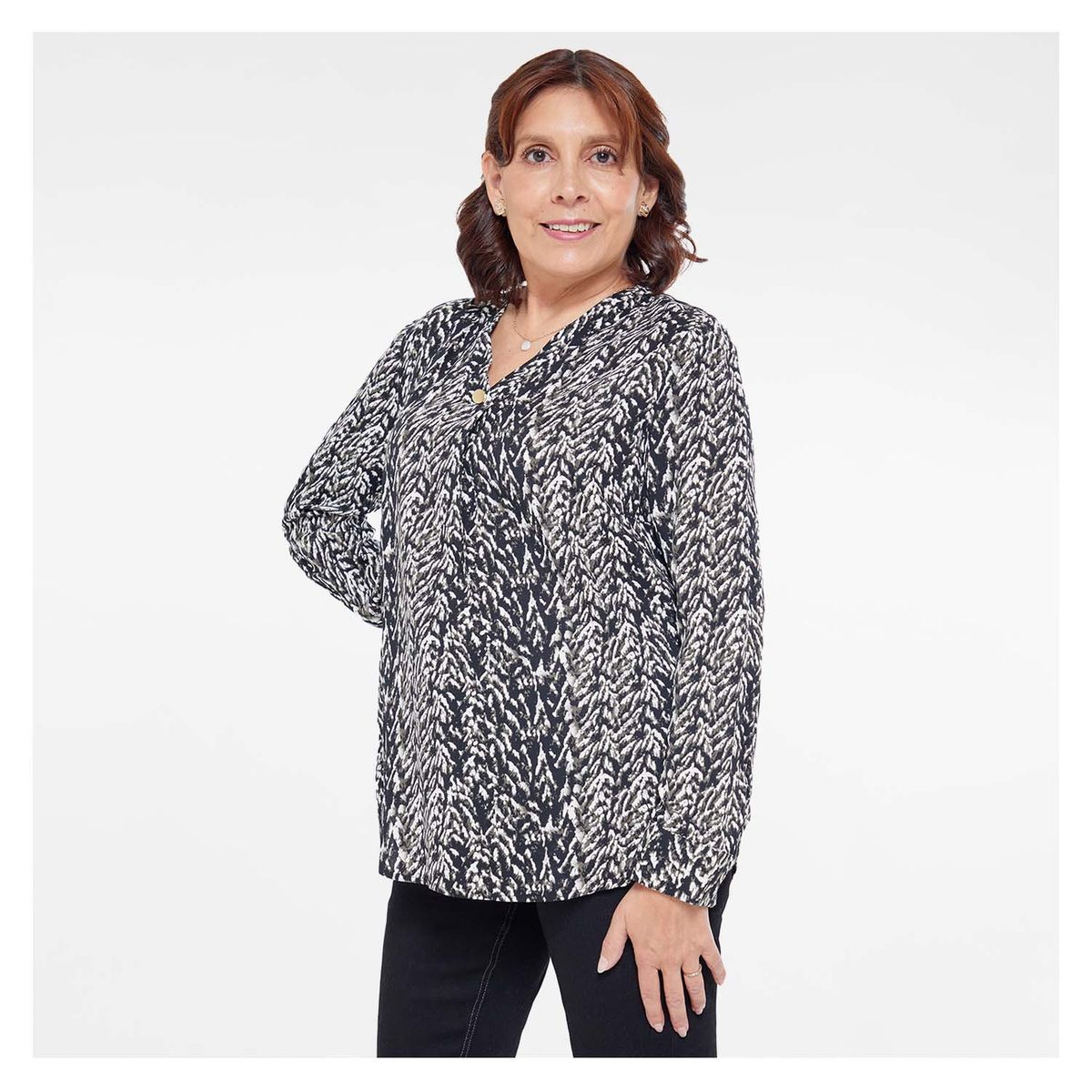 FASHION'S PARK - Blusa Pinza Frontal Negro Fashion's Park