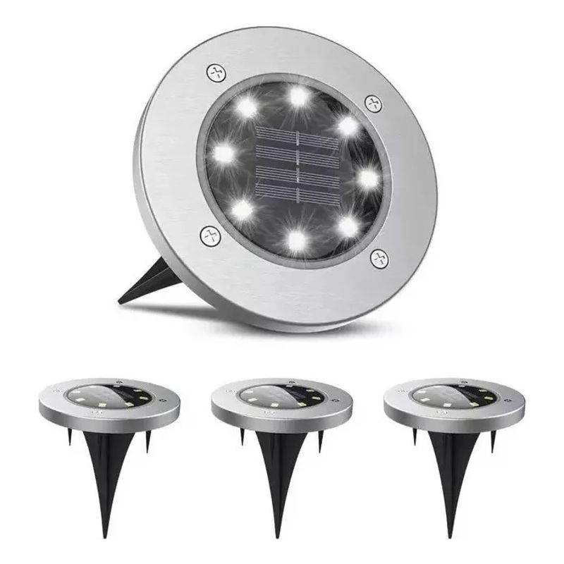 SHOP EHOME BAG - Focos Solar Para Piso de 8 Led Exterior Tierra Jardín