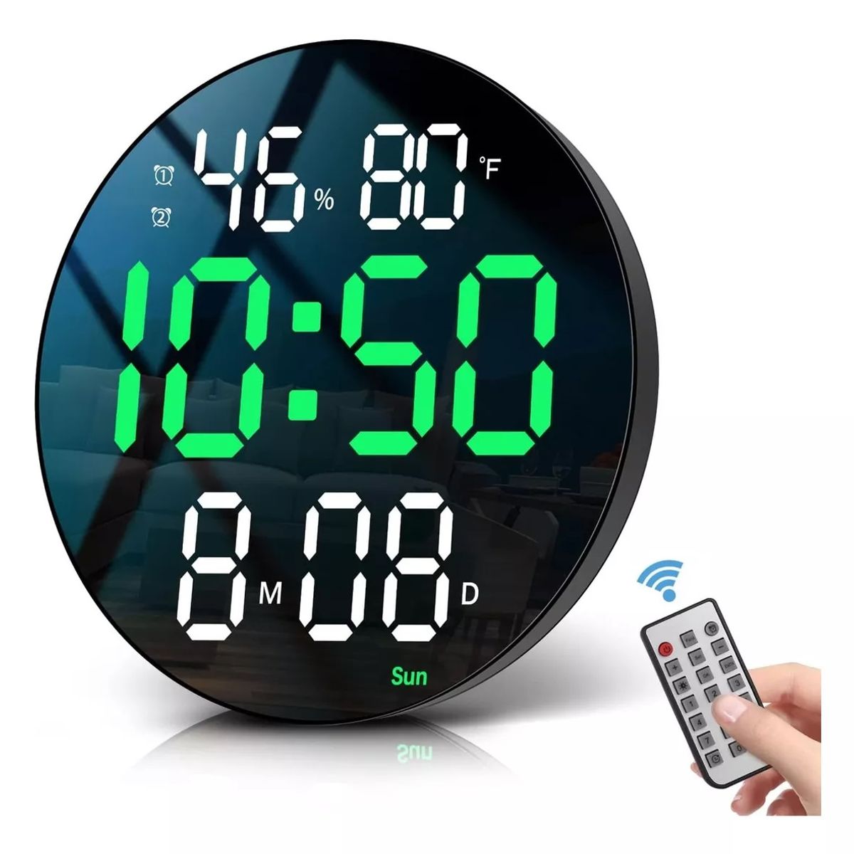 GENERICO - Reloj de Pared Digital o Inteligente Control Remoto y Alarma