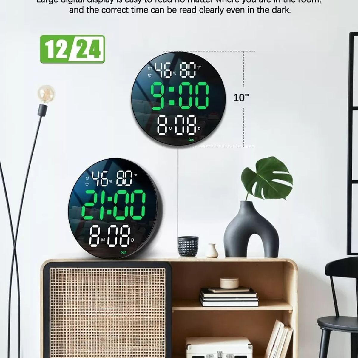 GENERICO - Reloj de Pared Digital o Inteligente Control Remoto y Alarma