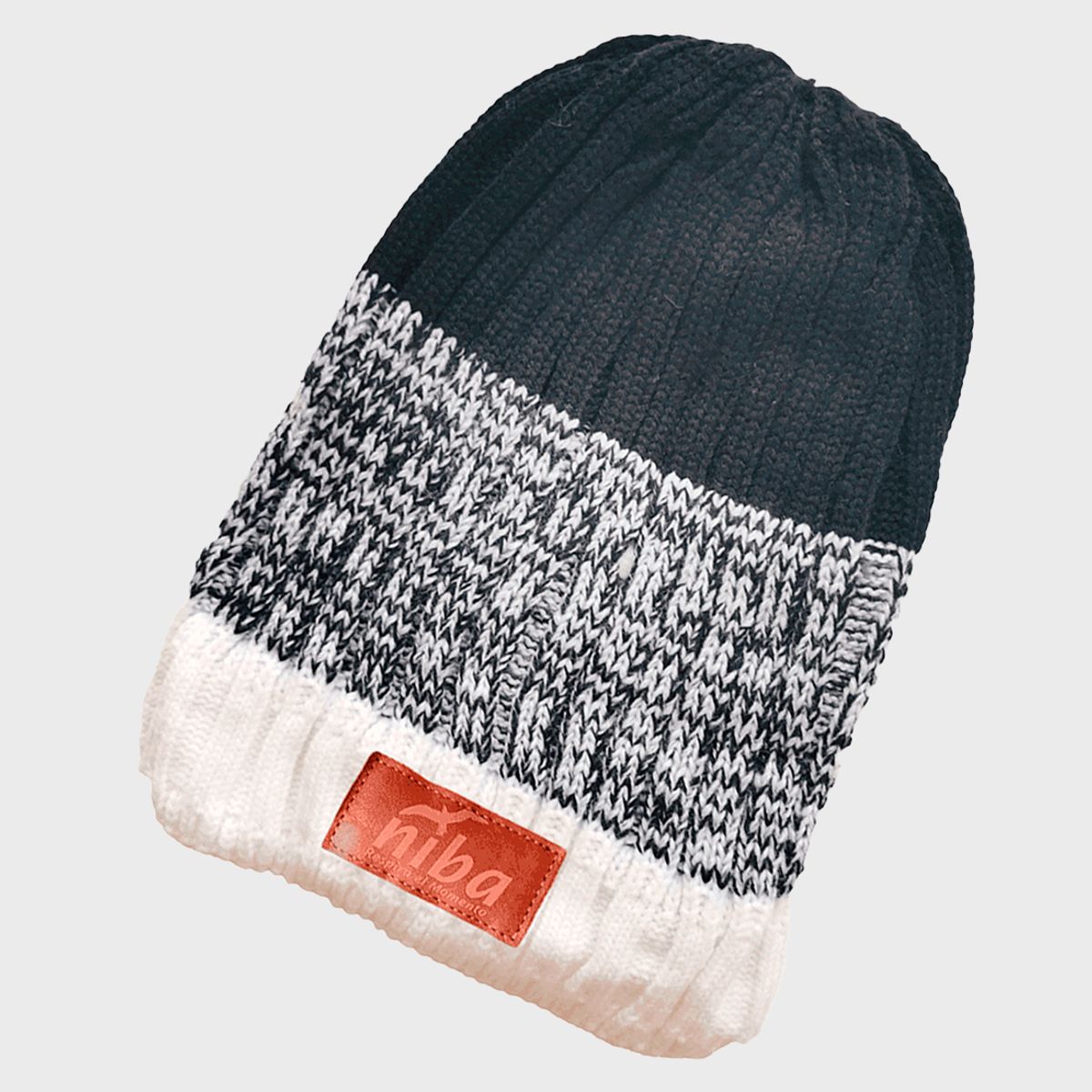 NIBA - Gorro Lana Río Maule Negro Blanco Niba