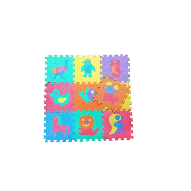 GENERICO - Alfombra Goma Eva Set 10 Cuadros  30x30 Bebes Colores