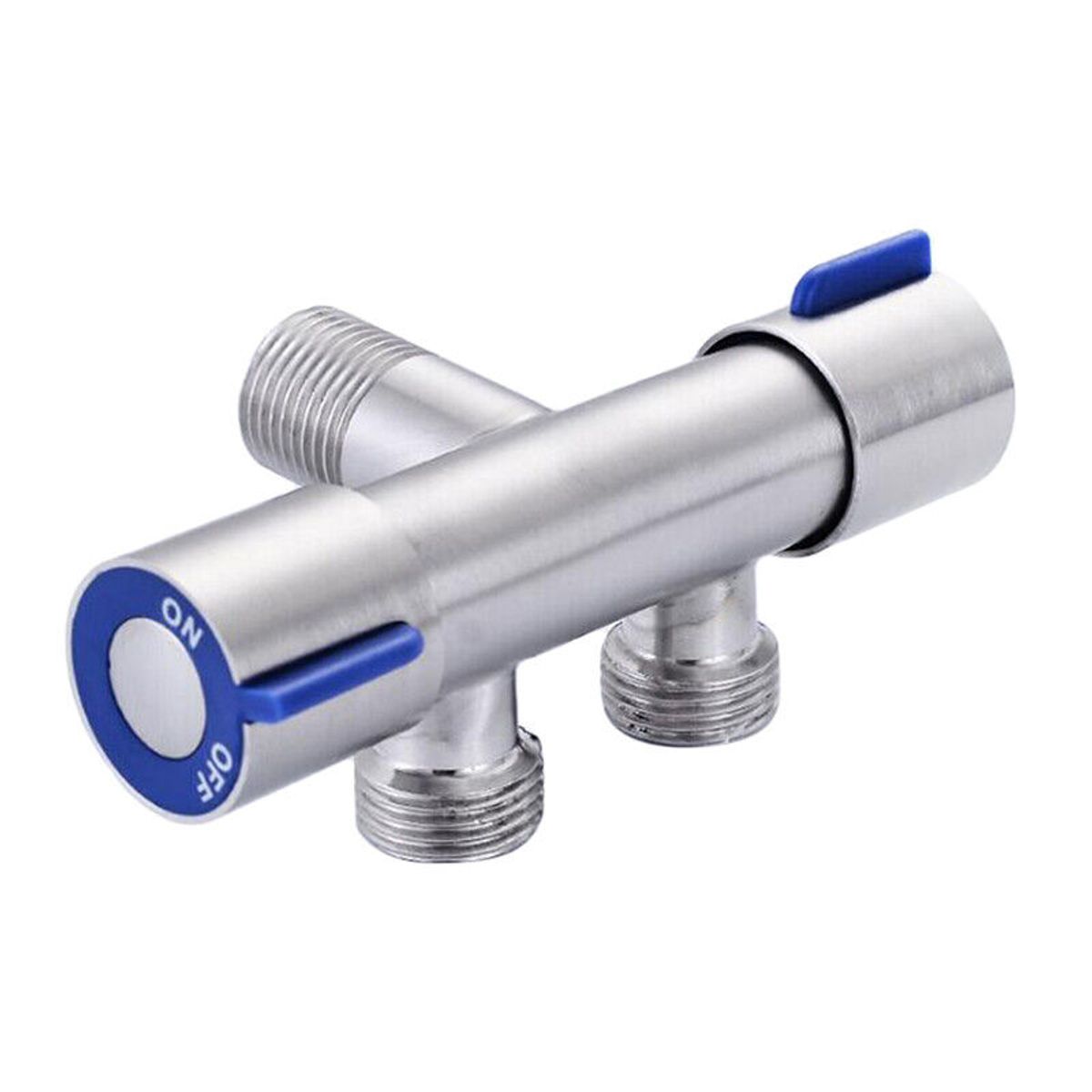 KUANGYE - Llave Doble Salida Corte Rápido Acero Cromado