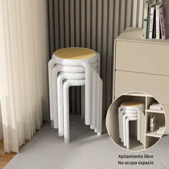 AIZO - Set De 4 Sillas Comedor Nordico Silla Living O Terraza blanco