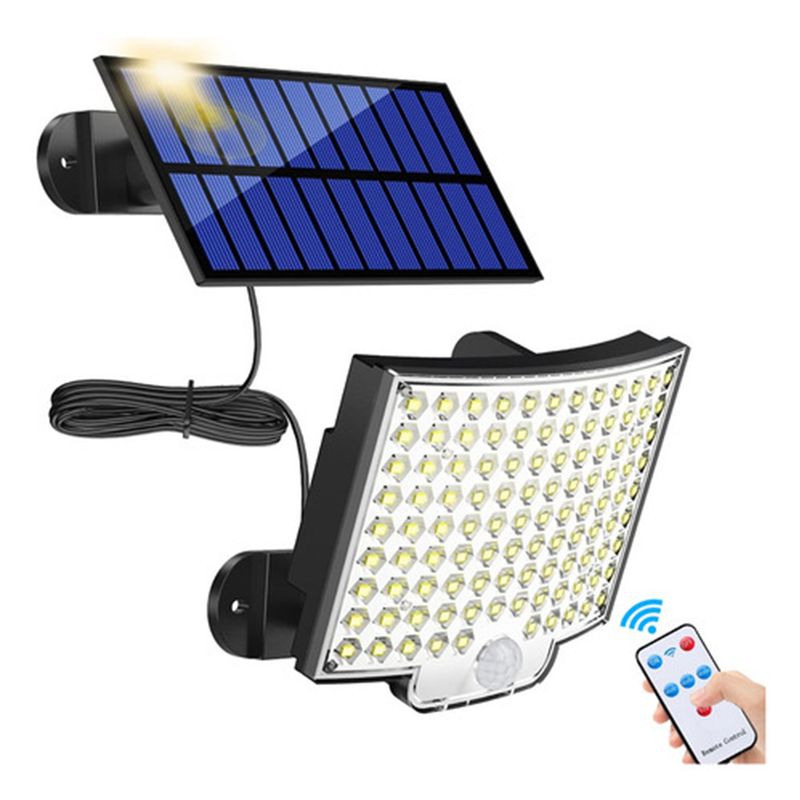 GENERAC - Lámpara Solar Exterior Jardín Pared Sensor Luz 106 Led