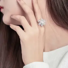 SHANDIAN - Anillo de nieve plateado para girar regalos de navidad
