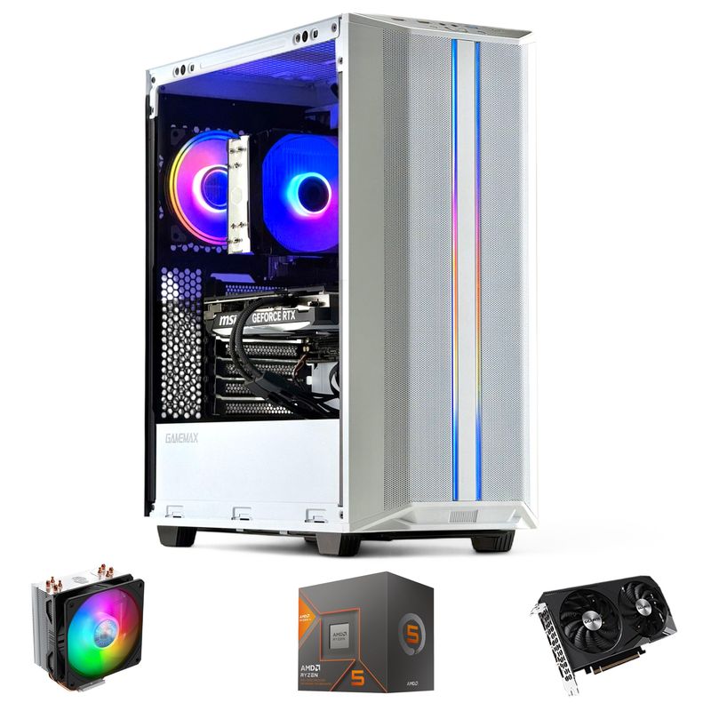 HYPERPC - PC GAMER Blanco AMD RYZEN 5 8500G 32gb DDR5 2Tb RTX 4060 WiFi