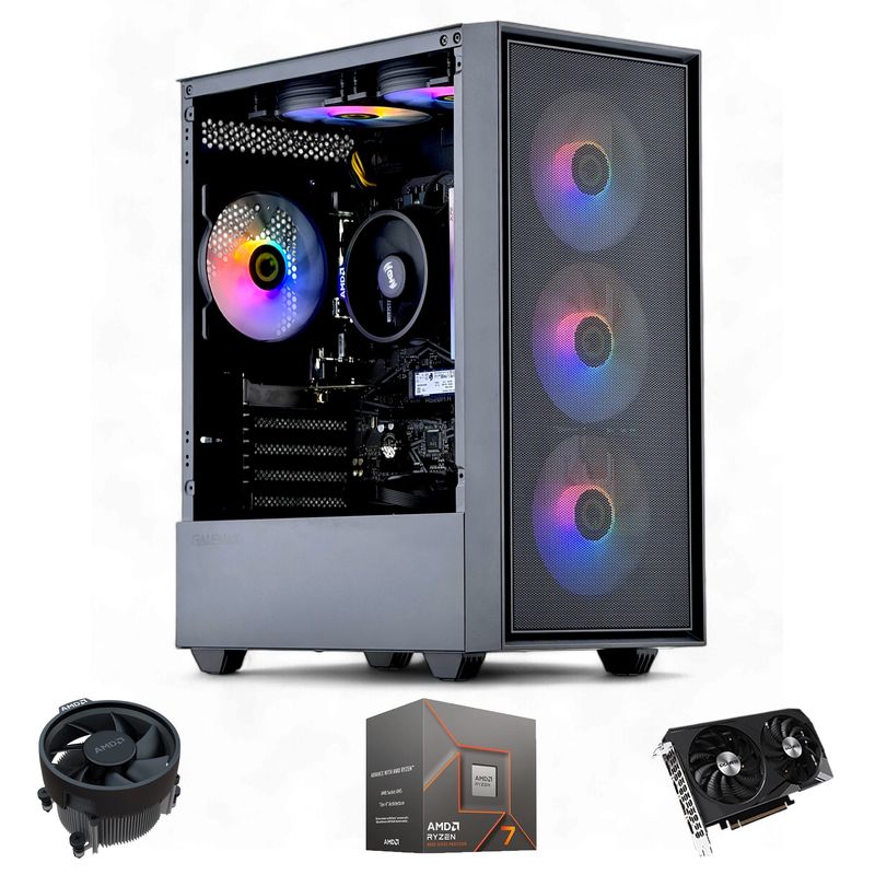 HYPERPC - PC GAMER AMD RYZEN 7 8700 16gb DDR5 1Tb RTX 3050 WiFi 6xFAN