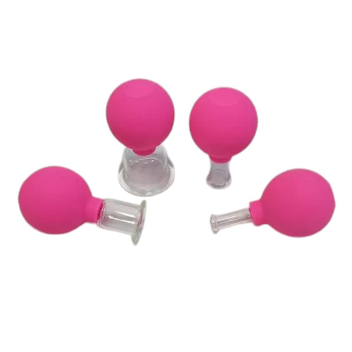 GENERICO - Ventosas Masajeador Facial Anticelulítico De Silicona 4P ROSA