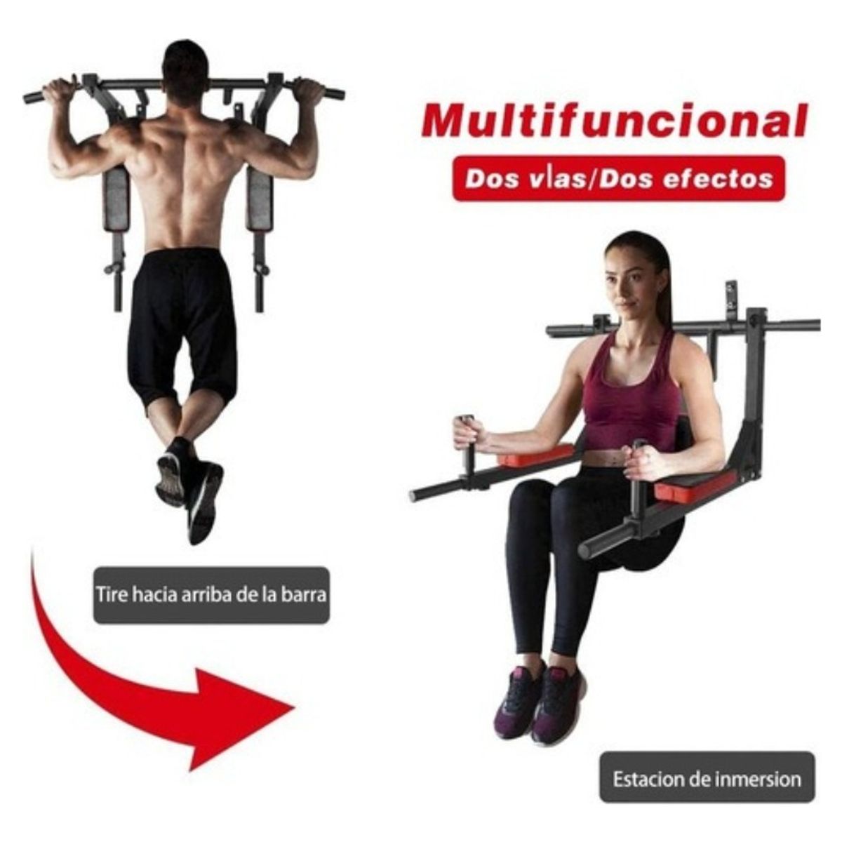 U BUY - Barra Dominadas Ejercicios Multifuncional Pared Gym 8en1