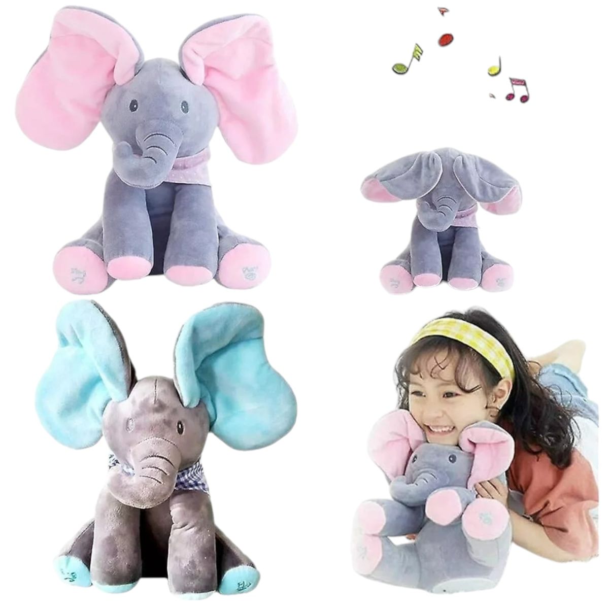 GENERICO - Elefante Interactivo Musical Con Orejas Móviles AZUL