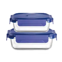 LUMINARC - Set 2 Taper Hermeticos Rectangulares Vidrio (650 - 370 ML)