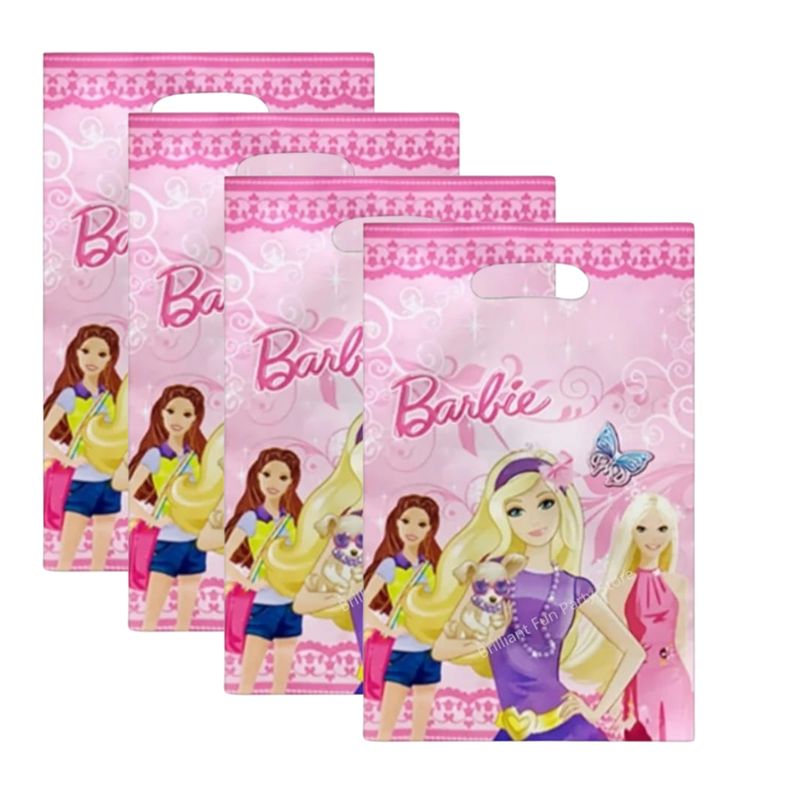 GENERICO - Pack de 10 bolsas para cotillón piñata barbie