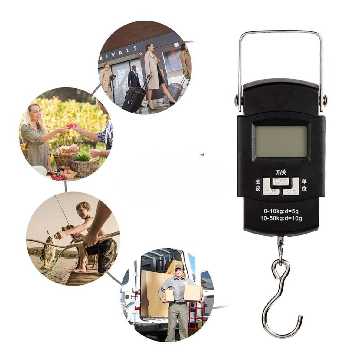 EKOI - Digital Balanza Báscula de Equipaje Ergonómica Cocina Pesca