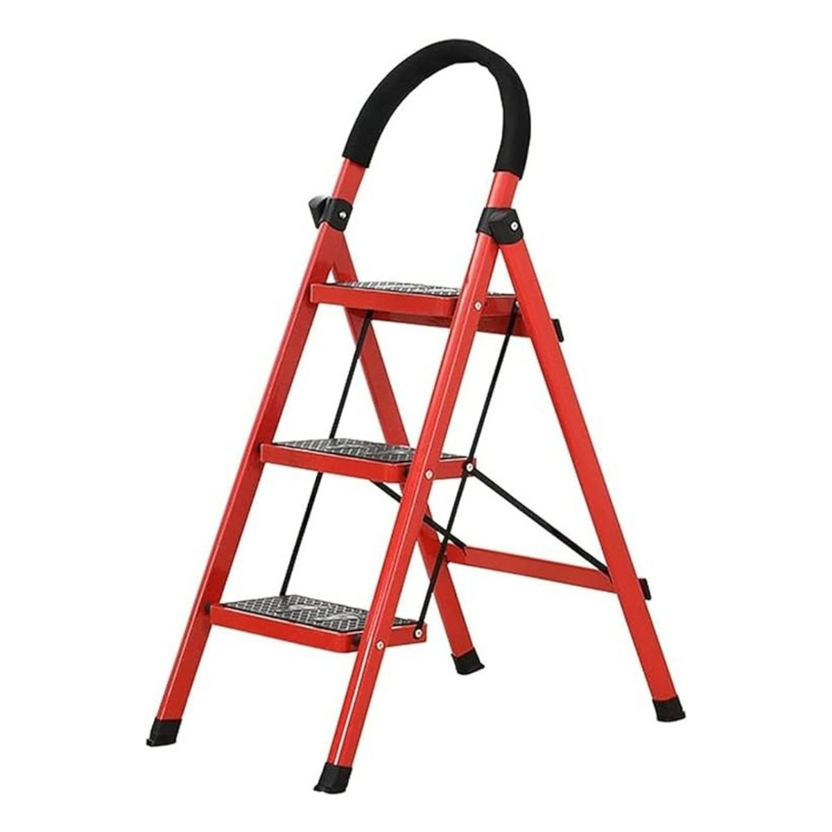 U BUY - Escalera Antideslizante 3 Escalones Peldaño Amplio Plegable