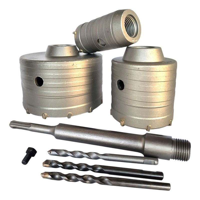 U BUY - Set 3 Broca Copa Diamantada Concreto Hormigón 40 65 100 uss