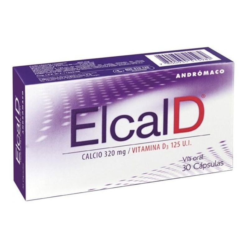 ANDROMACO - Elcal D calcio 320mg Y Vit D3 125ui 30 Cápsulas
