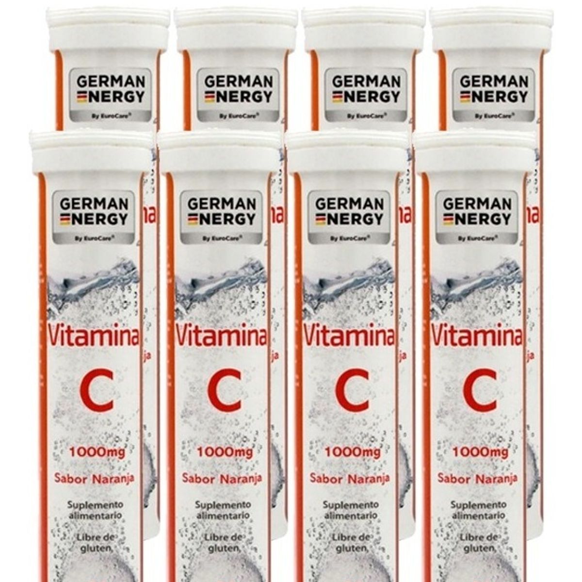 GERMAN ENERGY - Vitamina C Efervescente 1000mg X20tab pack 8 Un German E